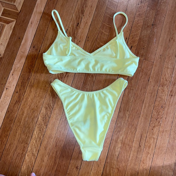 La Hearts Neon Yellow Two-Piece Bikini - Picture 5 of 6